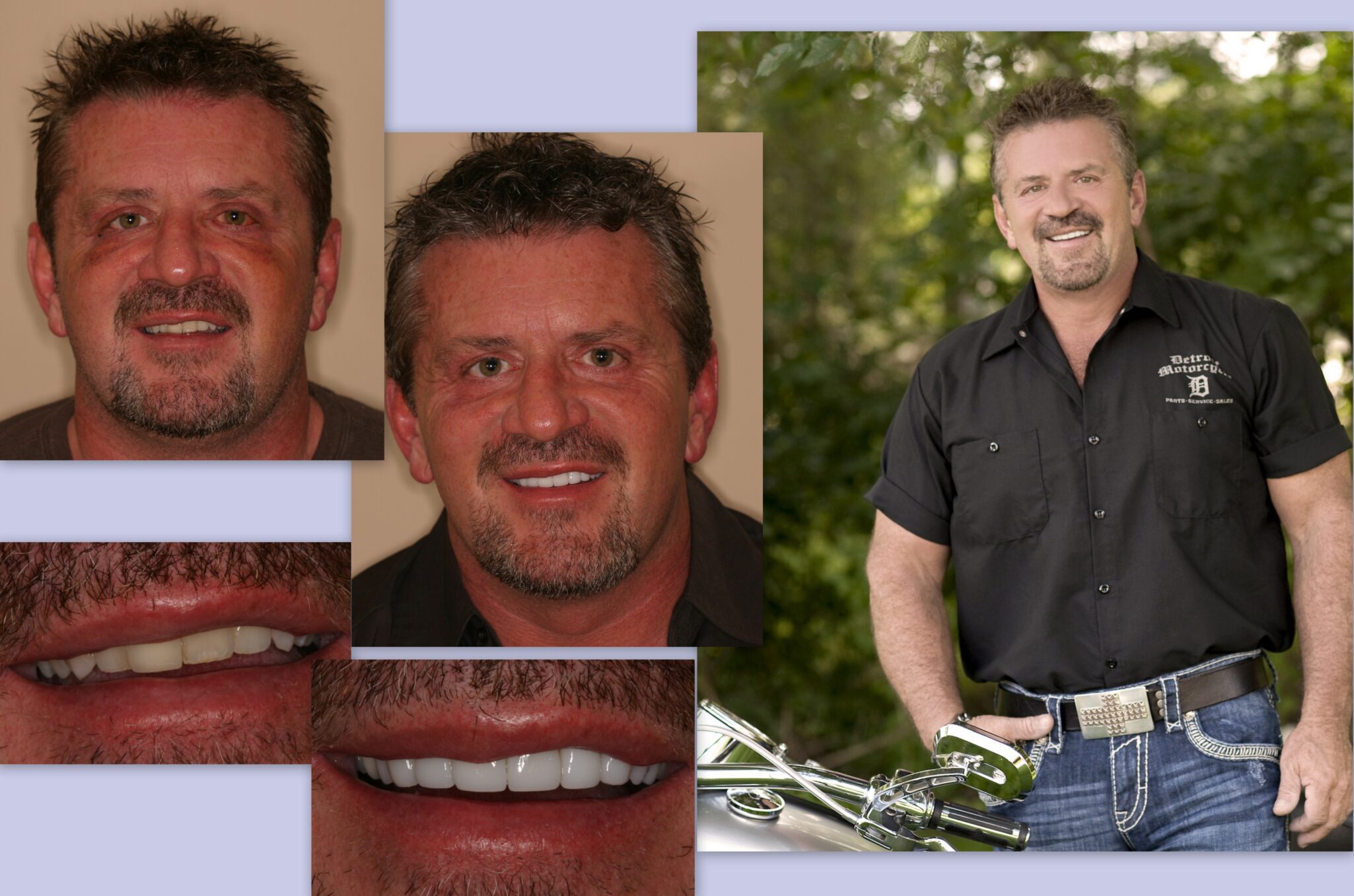 Before and after photos of male client
